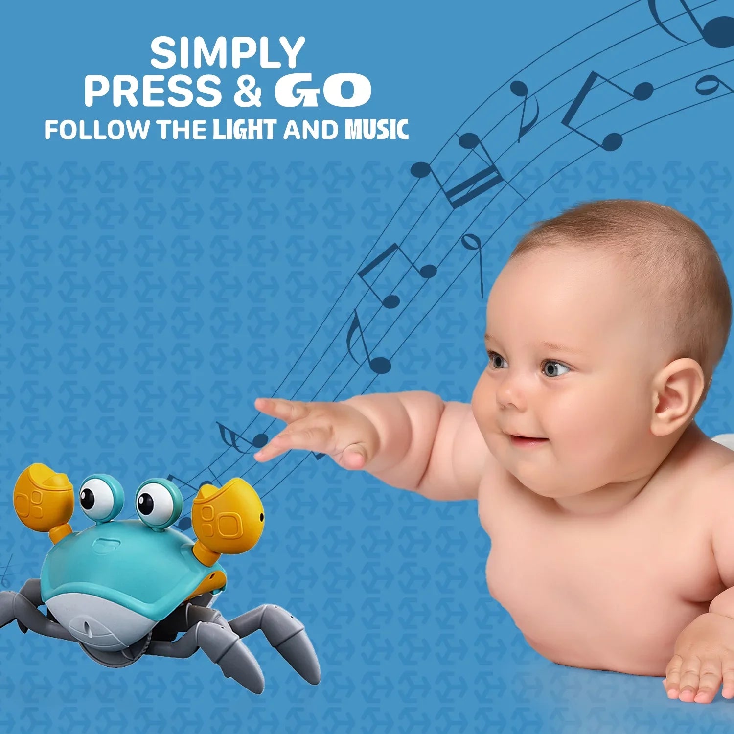 Alin Cute Baby Toys Infant Crawling Crab: Tummy Time Toy Gifts For Kids And 36 Months Toddlers For Learning Crawl, Walking & Music Development Interactive Birthday Gift