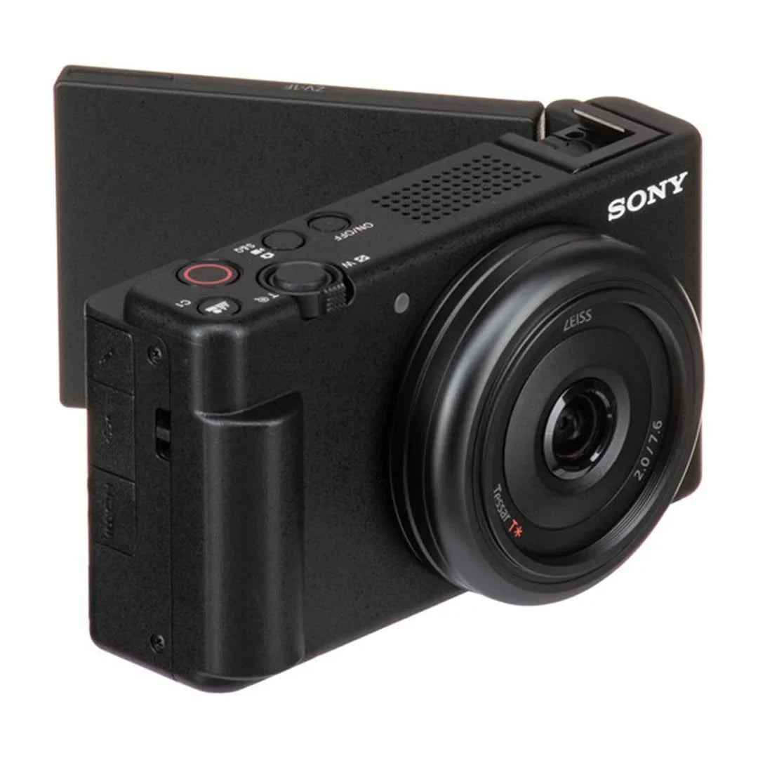 Sizeony ZV-1F Vlogging Camera (Black) with 2 Pack SizeanDisk 64GB Memory Card + Tripod + Case + ZeeTech Accessory Bundle