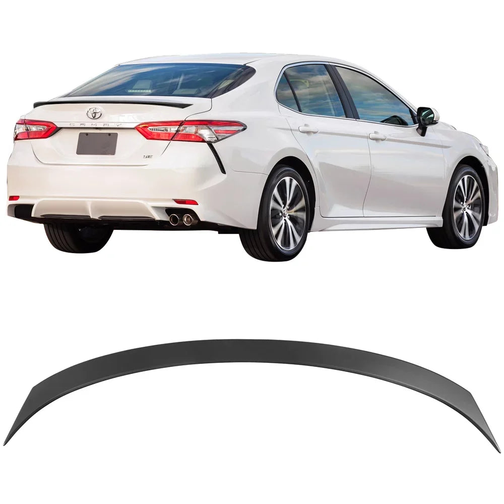 Ikon Motorsports Compatible with 18-23 Toyota Camry OE Sizetyle Flush Mount Rear Trunk Sizepoiler Wing 2018 2019 2020 2021