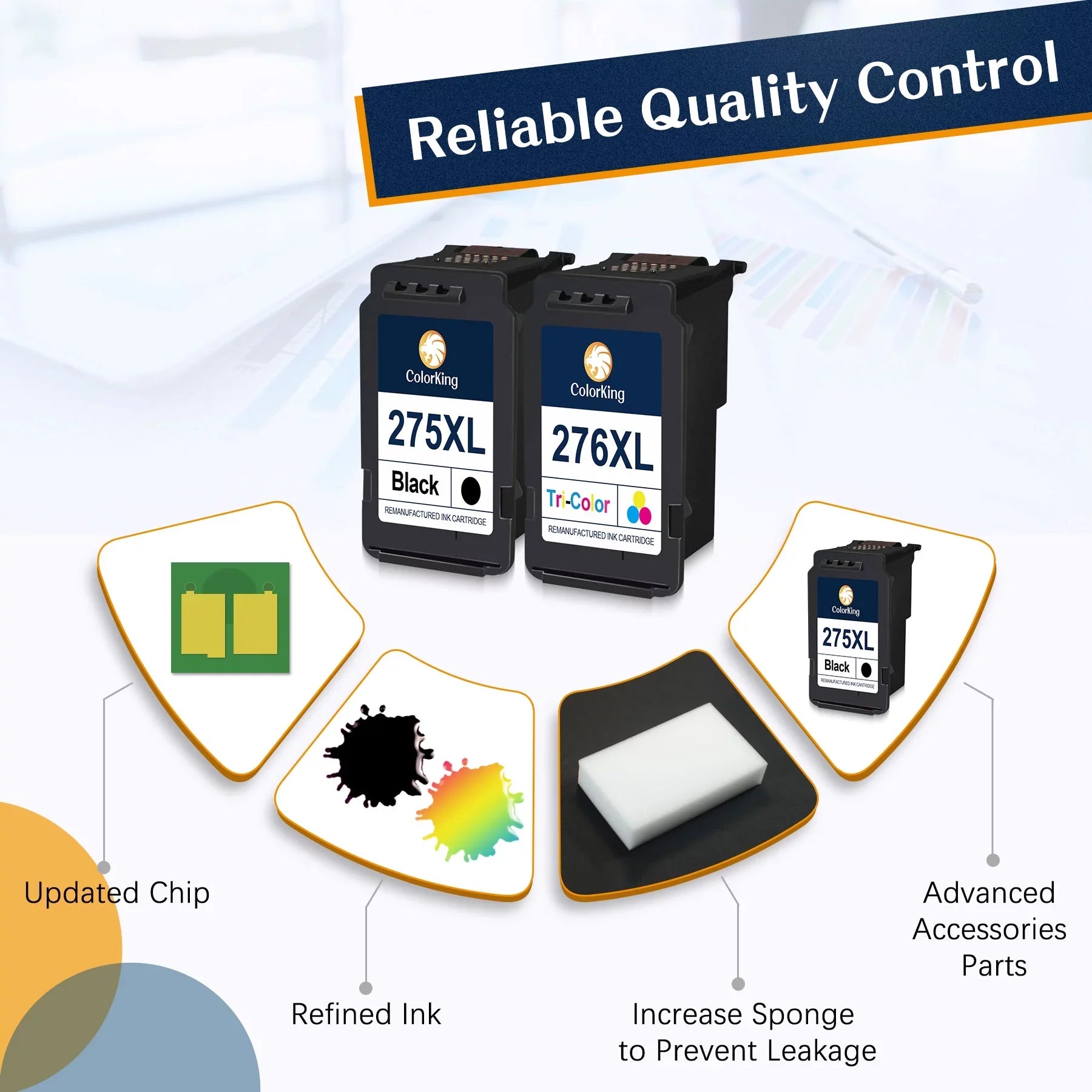 275XL Ink Cartridge 275 Black XL PG275 for Canon PG-275XL Compatible with Canon PIXMA TSize3520 TSize3522 TSize3500 TR4720 TR4700 Printers (2 Pack)