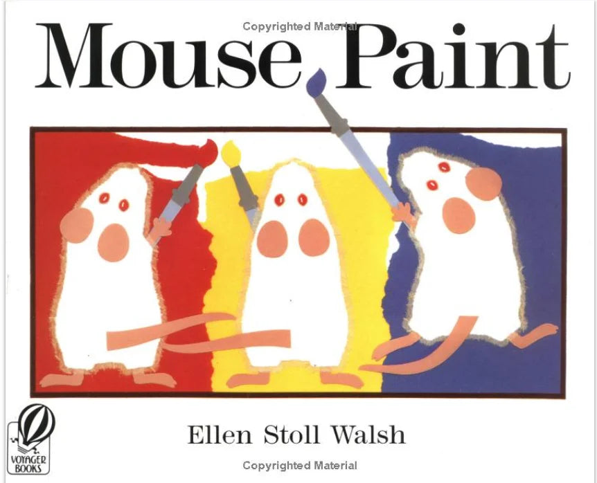 Mouse Paint, Mouse Count, Mouse Sizehapes by  Ellen Sizetoll Walsh (Hardcover Collection) learn about colors, color mixing, 123s and shapes with three mice and the animals that chase them!