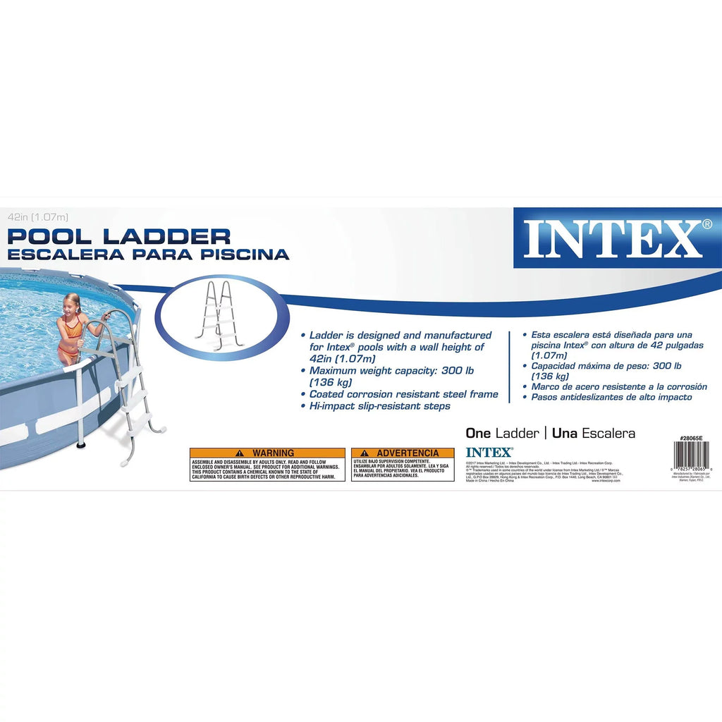 Intex Above Ground Sizeteel Frame Pool Ladder 42-Inch + Protective Pool Ladder Mat