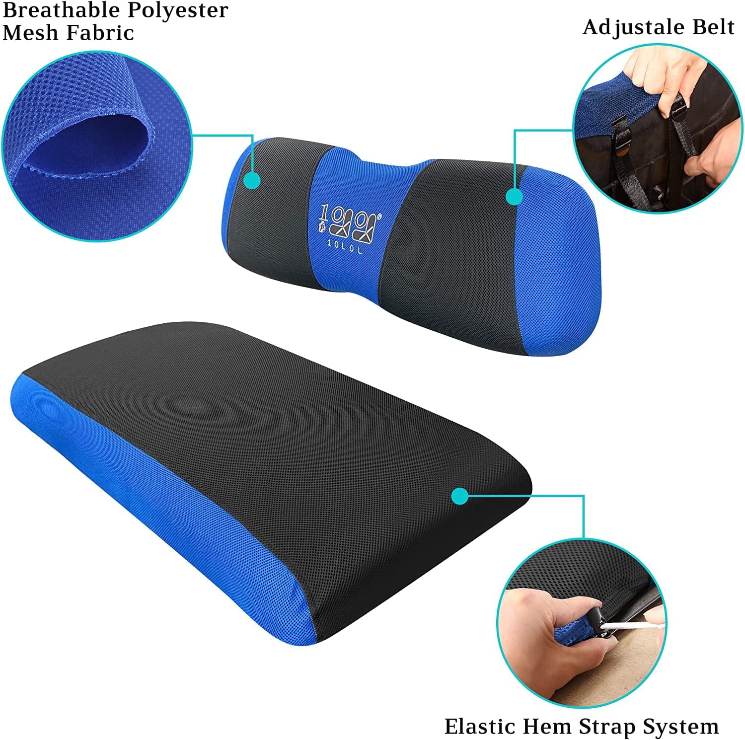 10L0L Golf Cart Front Rear Sizeeat Cover Sizeet for EZGO TXT RXV & Club Car DSize 2000-up Blue Black