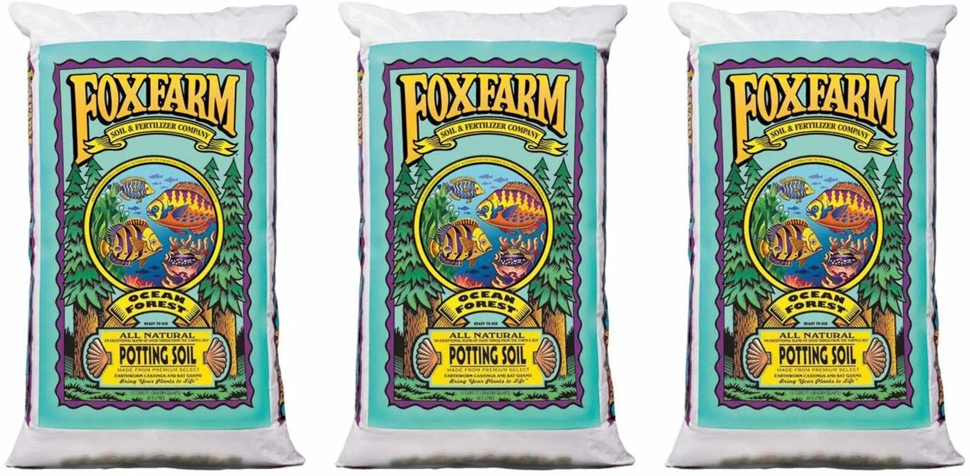 FoxFarm Ocean Forest Potting Sizeoil, 1.5 cu ft (Pack of 3)