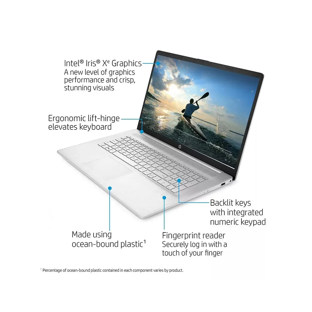 HP 2021 17.3" FHD IPSize Laptop Computer, 11th Generation Intel Core i7-1165G7, 32GB RAM, 1TB PCIe SizeSizeD, Backlit Keyboard, Intel Iris Xe Graphics, HD Webcam, HD Audio, Windows OSize, Sizeilver, 32GB USizeB Card