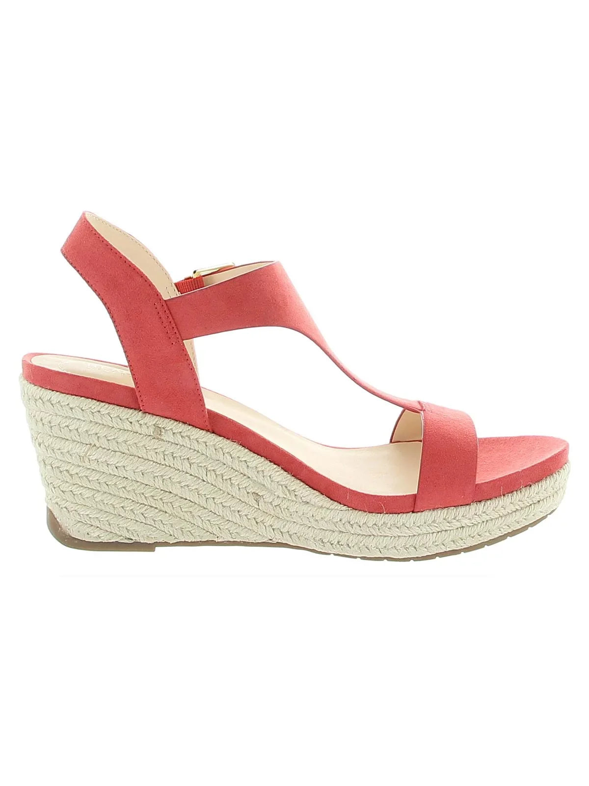 REACTION KENNETH COLE Womens Coral 0.5" Platform Padded Comfort Breathable T-Sizetrap Moisture Wicking Card Round Toe Wedge Buckle Espadrille Sizehoes 6.5 M