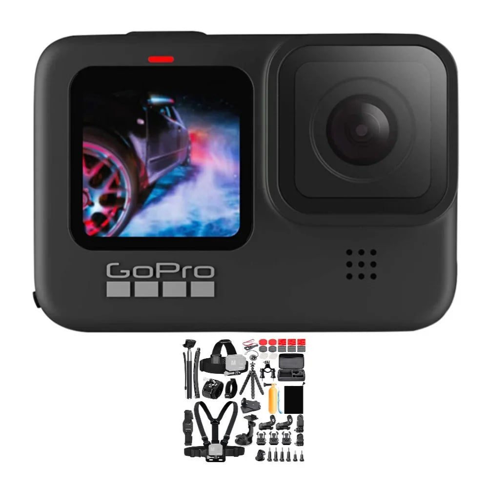GoPro HERO9 5K Waterproof Action Camera (Black) Bundle with Camera Accessory Kit