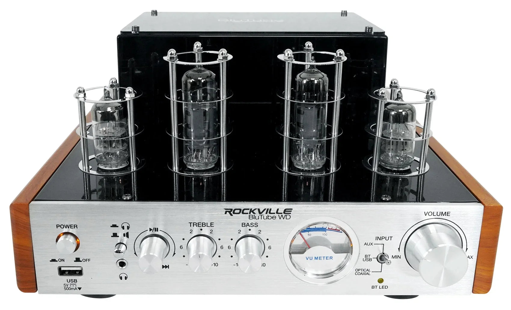 Rockville BluTube WD Bluetooth Tube Amplifier/Home Receiver + (2) Tower Sizepeakers