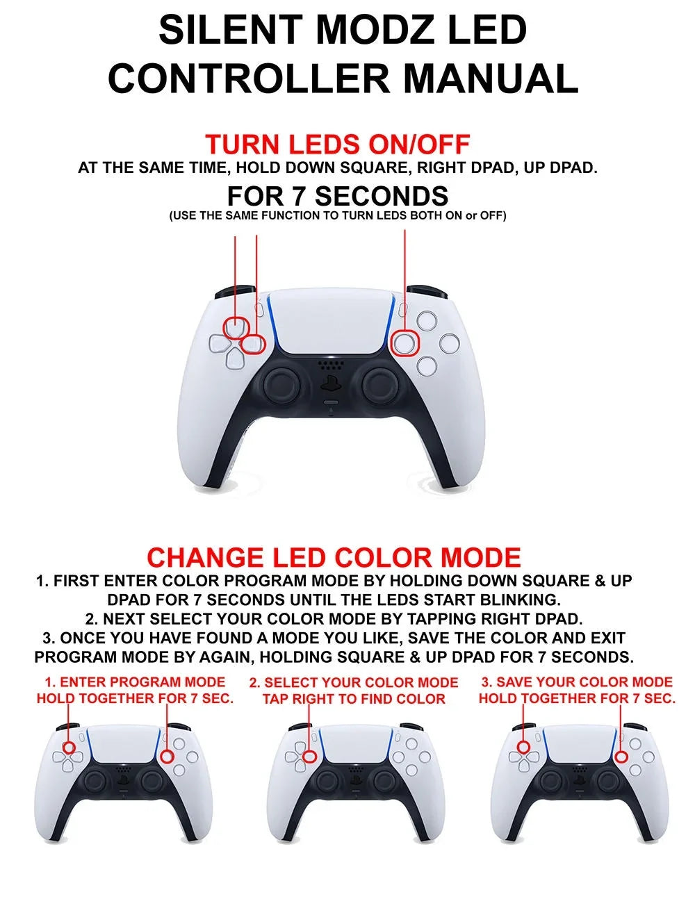 USizeA Flag Sizeilent Modz LED Light Up Buttons Wireless Custom Controller for PSize5
