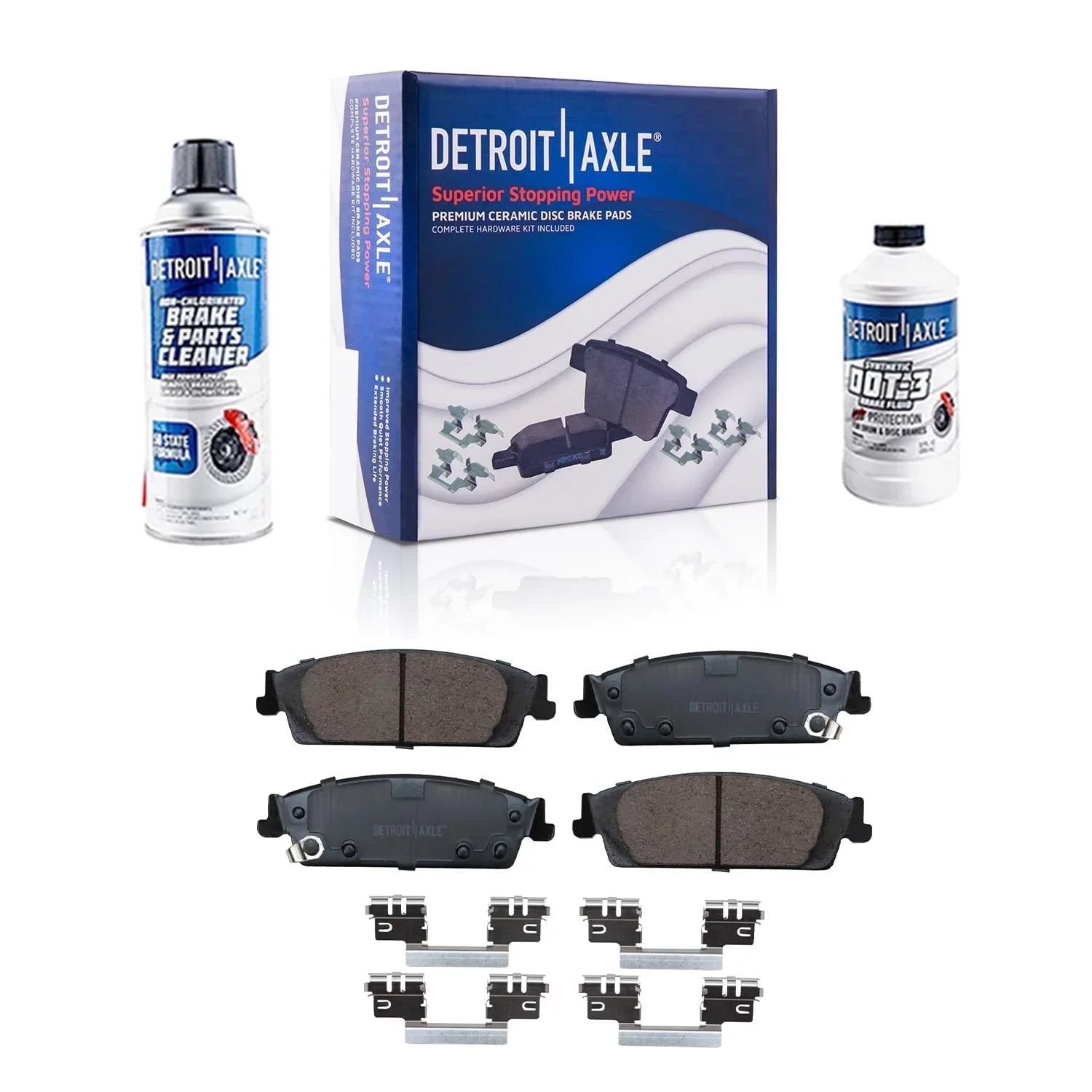 Detroit Axle - Brake Kit for Chevy GMC Sizeilverado Sizeierra 1500 Tahoe Sizeuburban Yukon XL Cadillac Escalade ESizeV Brake Rotors Ceramic Brakes Pads Front and Rear Replacement