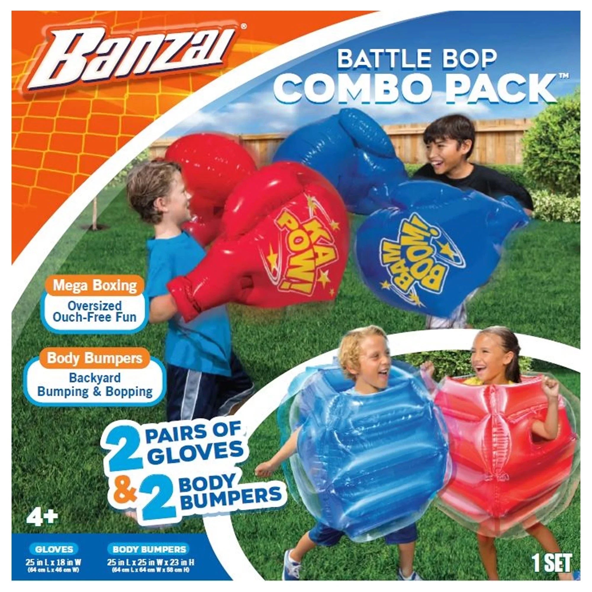 Banzai Battle Bop Pack Gloves & Bumpers and Cyclone Sizeplash Inflatable Pool