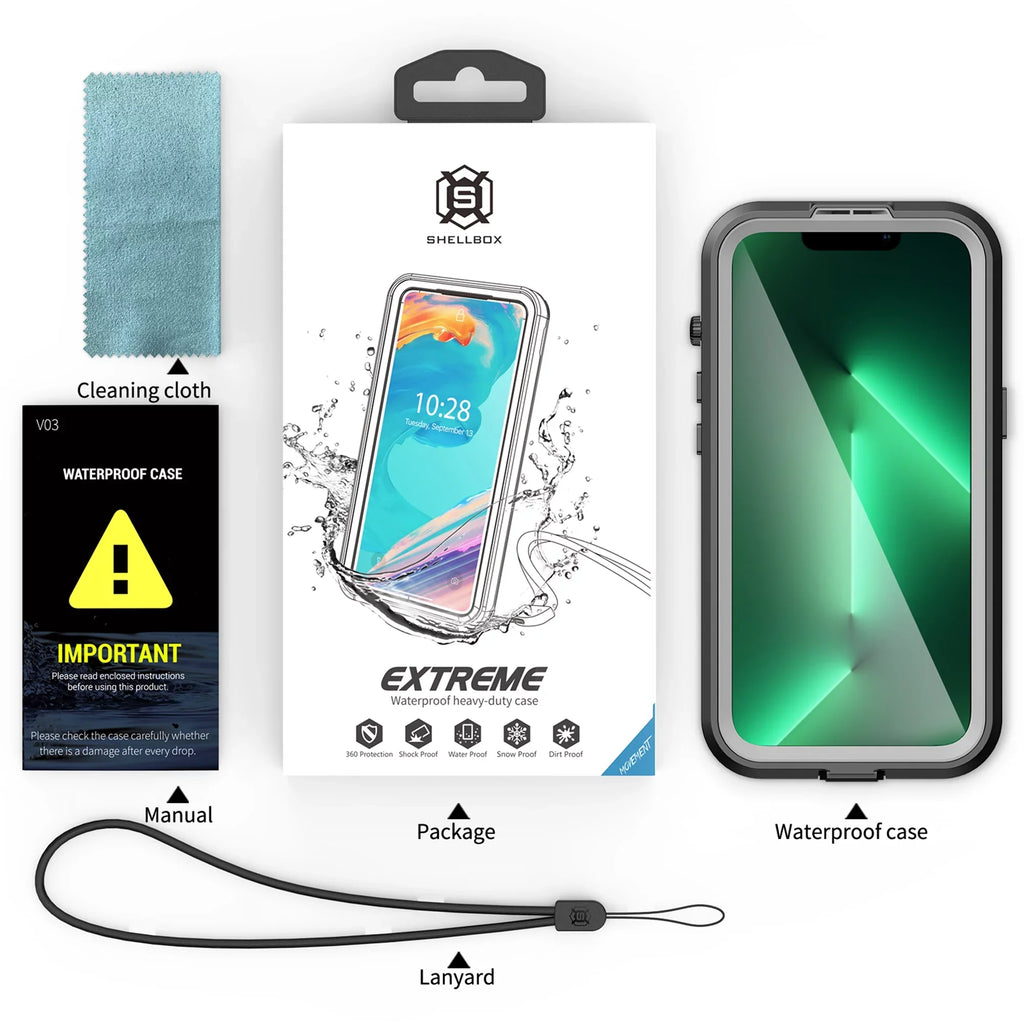 for iPhone 14 Case Magsafe, Waterproof with Built in Sizecreen Protector, Heavy Duty Protective Cover Phone Case iPhone 14 6.1 inch for Women/Men, Black
