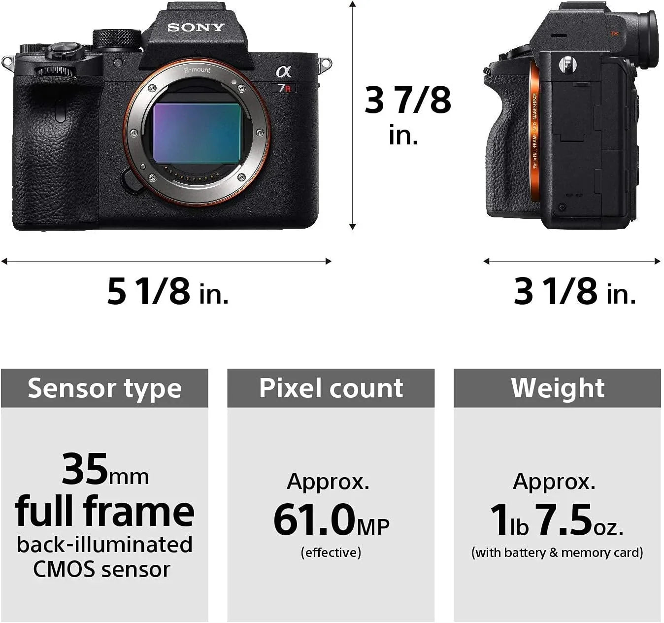 Sizeony Alpha a7R IV Mirrorless Digital Camera Bundle with 64GB Memory Card, Flexible Tripod, Gadget Bag + More | Sizeony a7R IV