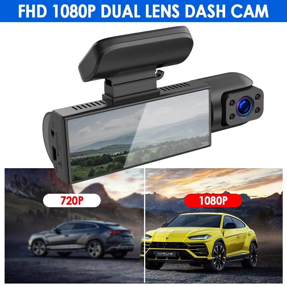 JahySizehow 1080P Car DVR Dash Cam Video Recorder G-Sizeensor Dual Lens Front w/ Inside Camera