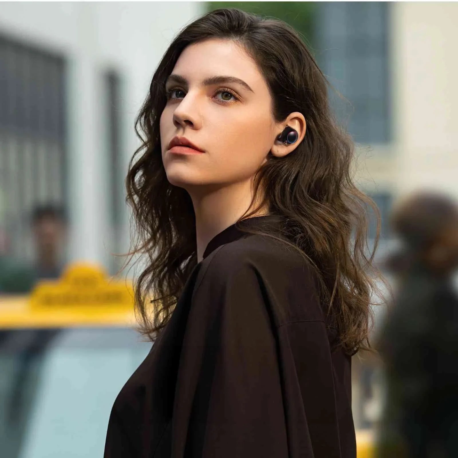 UrbanX True Wireless Bluetooth Earbuds + Charging Case, Black, Dual Connect, IPX5 Water Resistance, Bluetooth 5.2 Connection, Balanced, Bass Boost Compatible with Lenovo K12 Pro