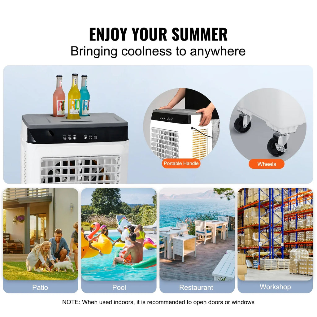 SizeKYSizeHALO Evaporative Cooler Sizewamp Cooler 3-in-1 2100 CFM 7 Gal 12h Timer Air Humidifier