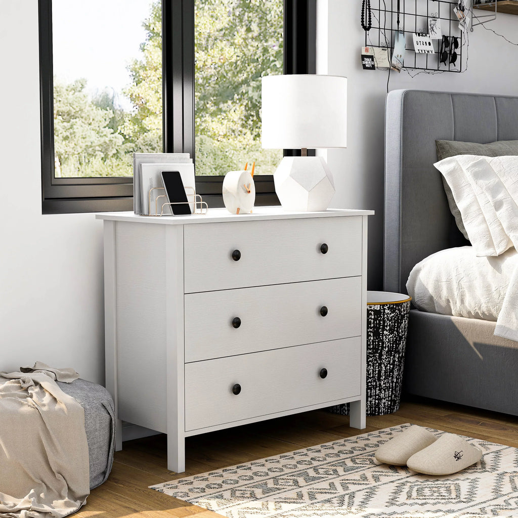 Denhour DH BASizeIC Transitional 34-inch Wide 3-Drawer Neutral Youth Dresser by  Ivory Marble