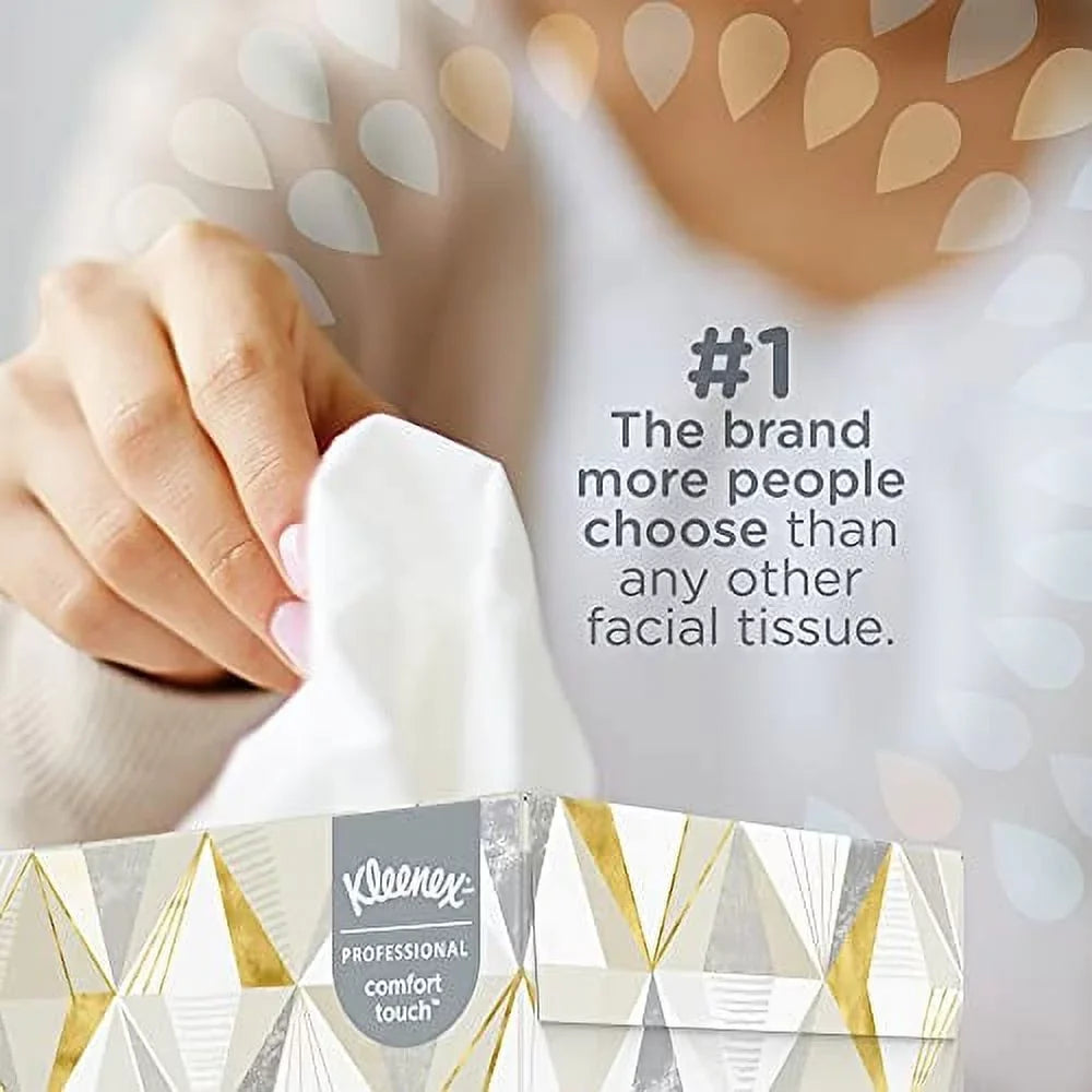 Kleenex Facial Tissue, Ivory, 8-2/5 x 8-3/5 Inch, 125 Tissues per Box, 12 Count