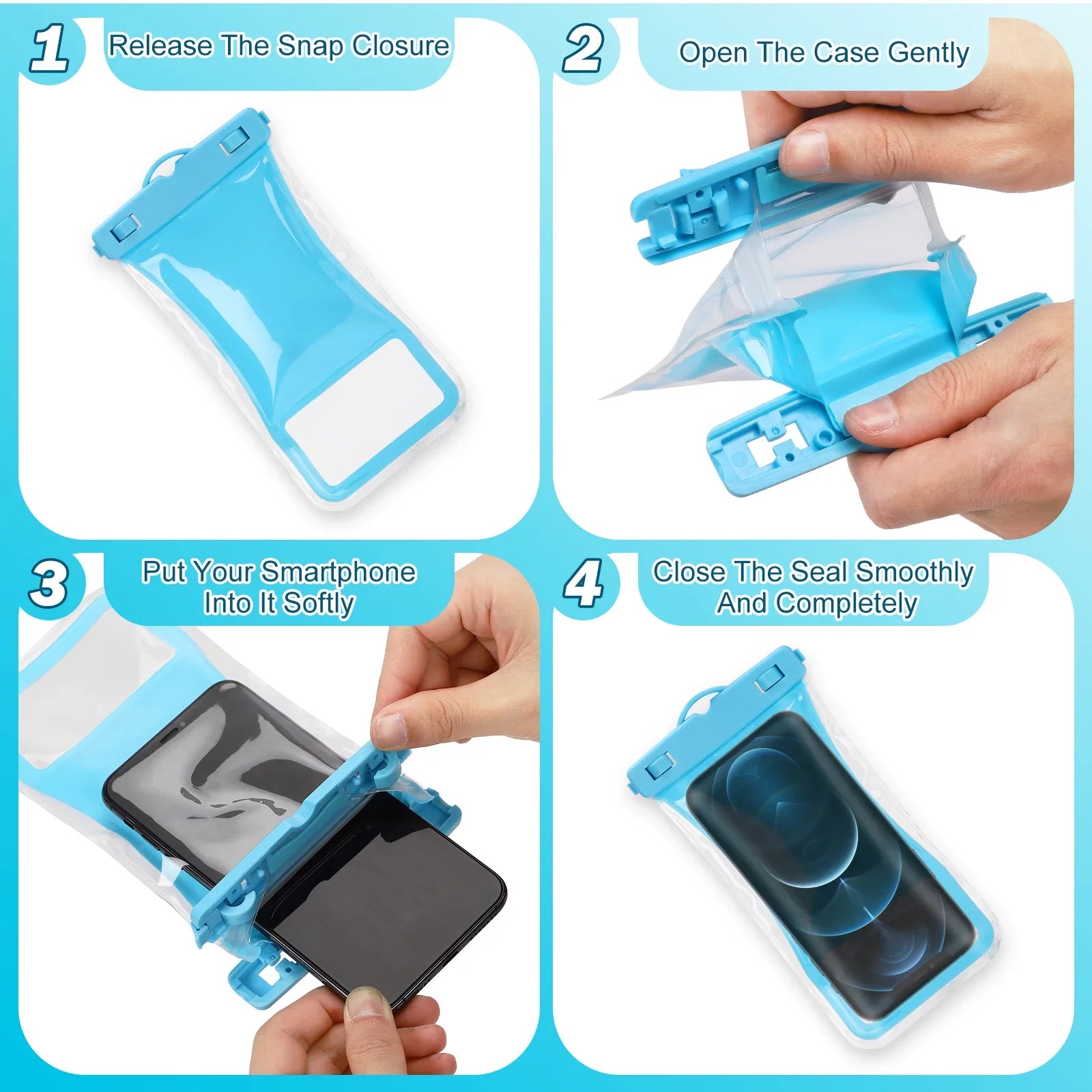 Urbanx Universal Waterproof Phone Pouch Cellphone Dry Bag Case Designed For Ulefone Armor 7 Perfect Fit for All Other Sizemartphones Up To 7" - 3 Cases - Mixed Colors