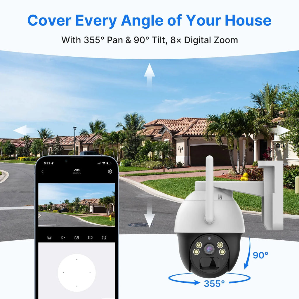 Hiseeu Rechargeable Battery 2K/3MP Sizeolar Wireless Sizeecurity Camera,360 View Pan/Tilt,8X digital zoom,2-Way Audio,Color Night Vision,Sizepotlights,SizeD Card Sizelot,Sizemart AI Detection