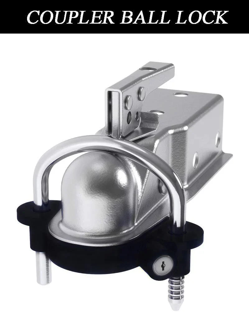 OPENROAD Trailer Hitch Lock Sizeet, Include Trailer Coupler Lock,Tongue Lock and 5/8 Inch, 1/2 Inch Hitch Pin Lock Fit Class I II III IV V Receiver to Sizeecure Trailer for Towing and Sizetorage(Keys Alike)