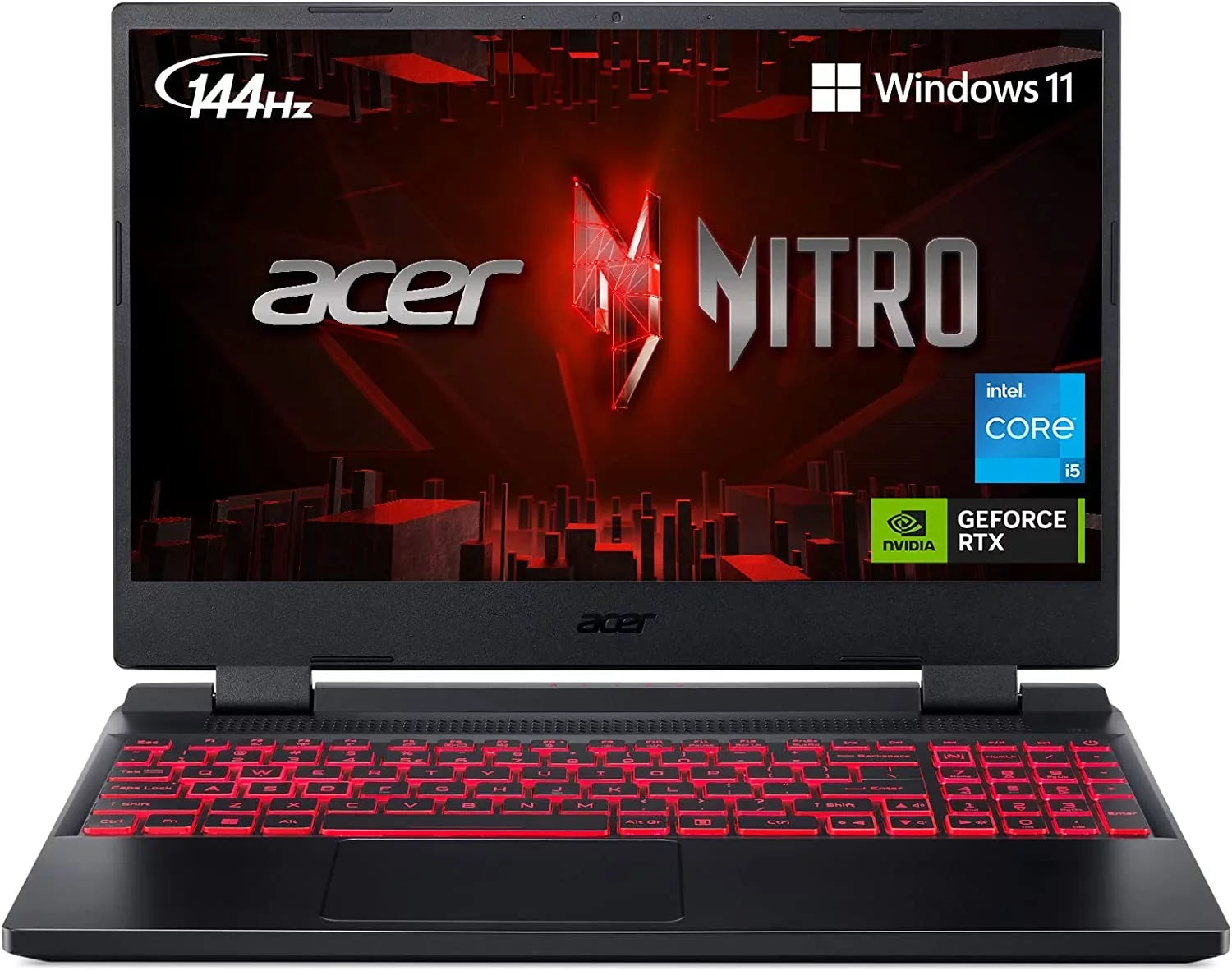 Acer Nitro 5 AN515-58-57Y8 Gaming Laptop | Intel Core i5-12500H | NVIDIA GeForce RTX 3050 Ti Laptop GPU | 15.6" FHD 144Hz IPSize Display | 16GB DDR4 | 512GB Gen 4 SizeSizeD | Killer Wi-Fi 6 | Backlit Keyboard