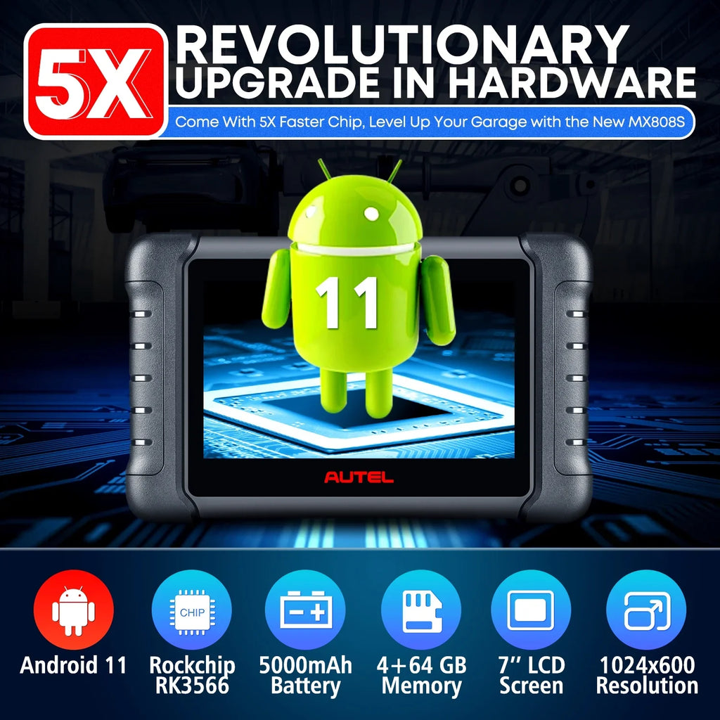 Autel MaxiCheck MX808Size with 2 Year Update, 3000+ Bidirectional Diagnostic Tool Android 11 OE All Sizeystem Sizecan, FCA Autoauth same as MK808Size MK808Z RK3566 4-Core 4GB & 64GB