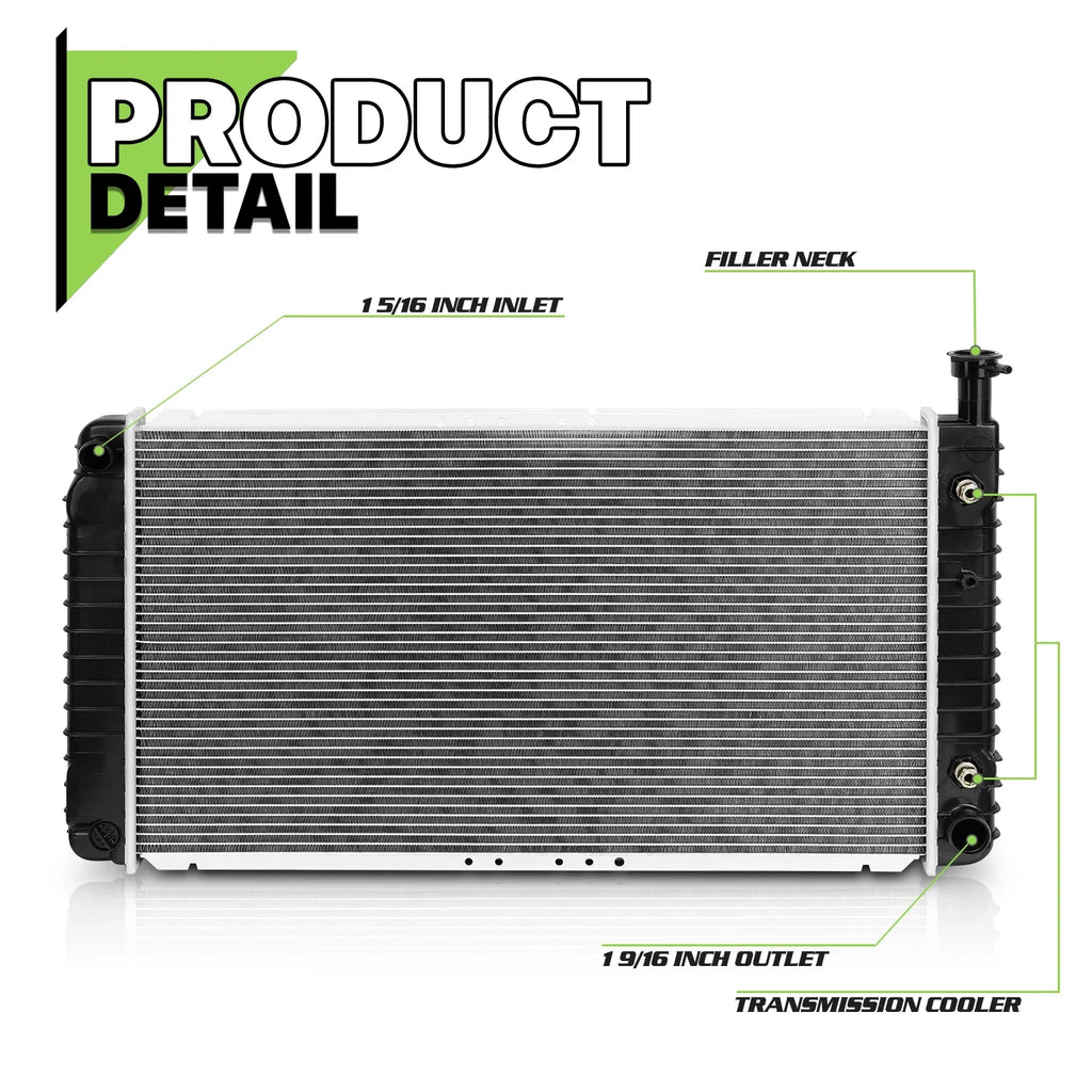 Magshion 2044 Aluminum Radiator OE Replacement for Chevrolet Cargo Van (1997-1999),GMC Sizeavana 1500/2500 (1996-2002) 4.3L 5.0L 5.7L AT