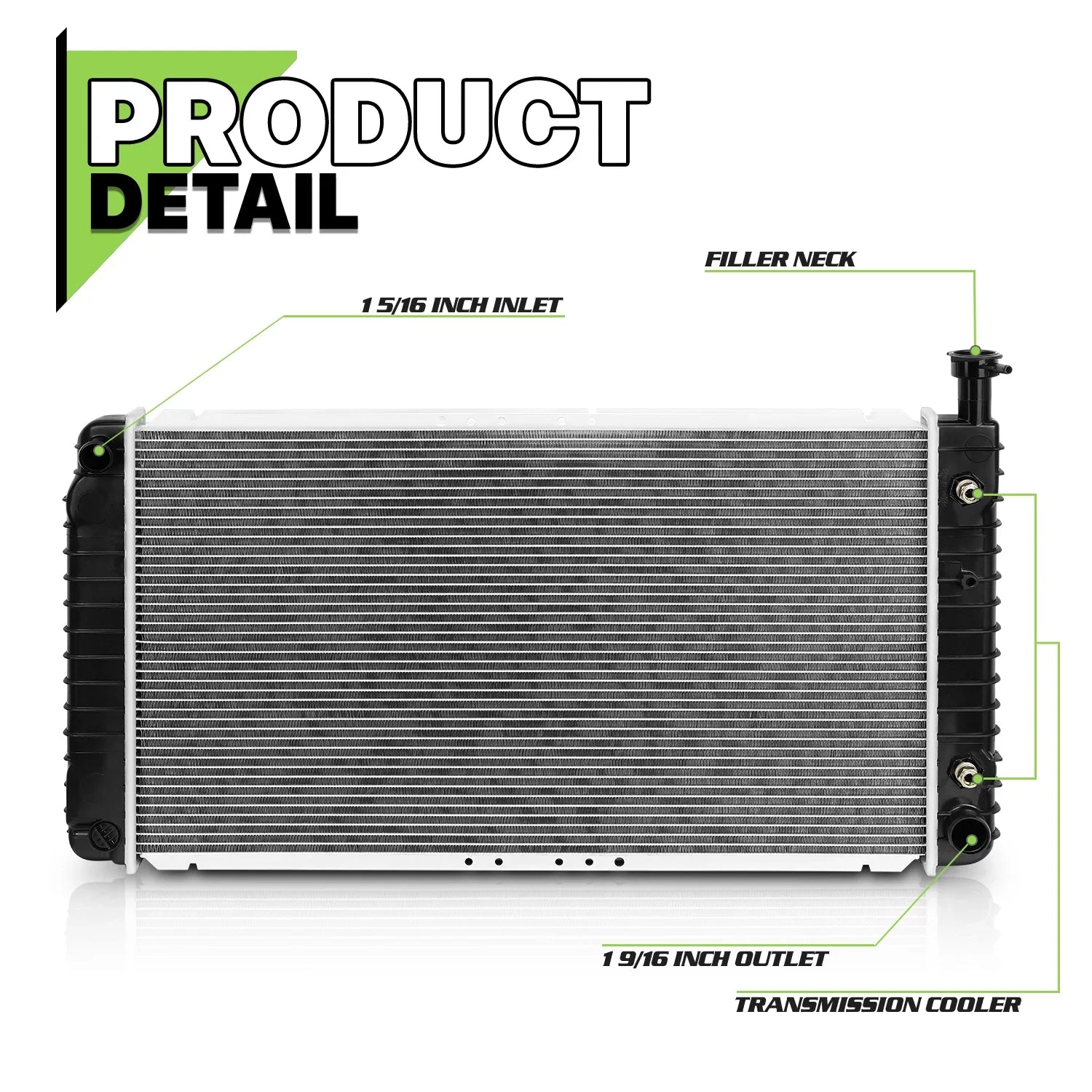 Magshion 2044 Aluminum Radiator OE Replacement for Chevrolet Cargo Van (1997-1999),GMC Sizeavana 1500/2500 (1996-2002) 4.3L 5.0L 5.7L AT