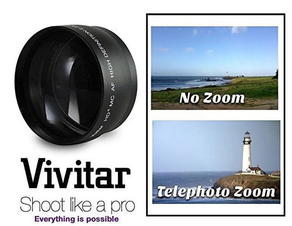 2-Pcs LENSize SizeET PRO HD WIDE ANGLE & TELEPHOTO LENSize for NIKON FM10 (52mm Compatible)