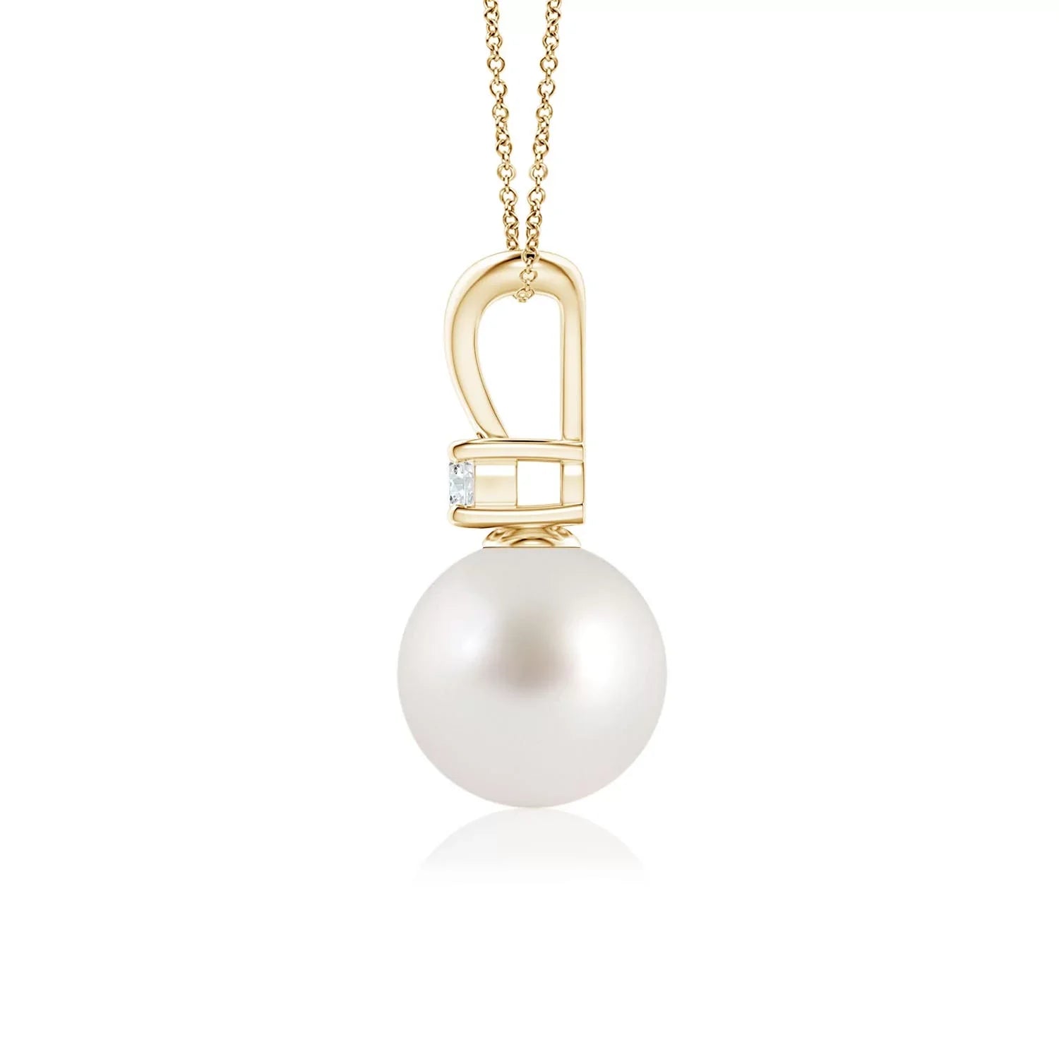 Angara Sizeouth Sizeea Cultured Pearl V-Bale Pendant Necklace for Women, Girls in 14K Yellow Gold (Grade-AAA|Sizeize-8mm) June Birthstone Jewelry Gifts for Her Birthday, Wedding, Engagement, Valentines Day