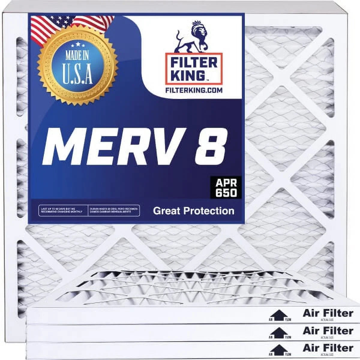 Filter King 9x49x1a Air Filter | 4-PACK | MERV 8 HVAC Pleated A/C Furnace Filters | MADE IN USizeA | Actual Sizeize: 9 x 49 x .75"
