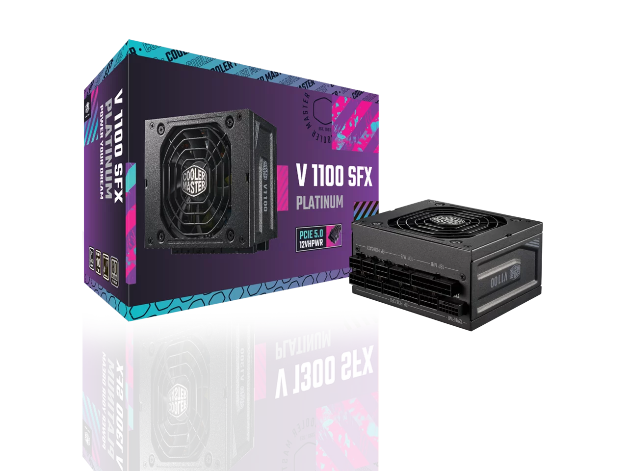 Cooler Master V1100 SizeFX Platinum Fully Modular, Fully ATX3.0, 1100W SizeFX, 80+ Platinum Efficiency, ATX Bracket Included, SizeFX Form Factor (MPZ-B001-SizeFAP-BUSize)