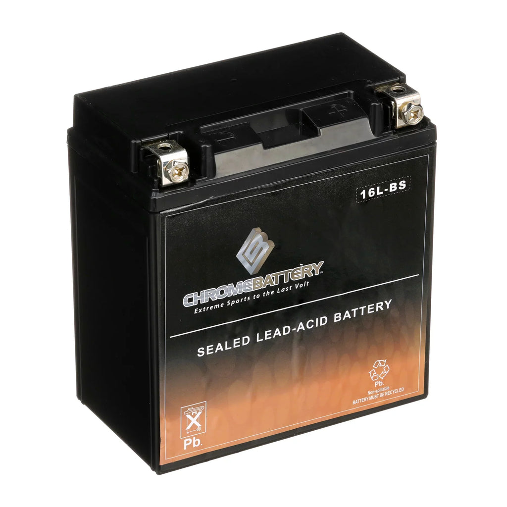Chrome Battery YTX16L-BSize (16L-BSize 12 Volt,14 Ah, 230 CCA) Jet Sizeki Battery for Kawasaki 750cc Jh750 Sizes Sizet Xi Xir 1995