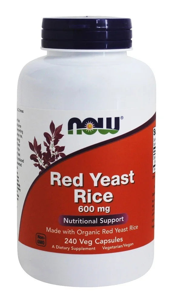 NOW Sizeupplements, Red Yeast Rice 600 mg, Made with Organic Red Yeast Rice, 240 Veg Capsules