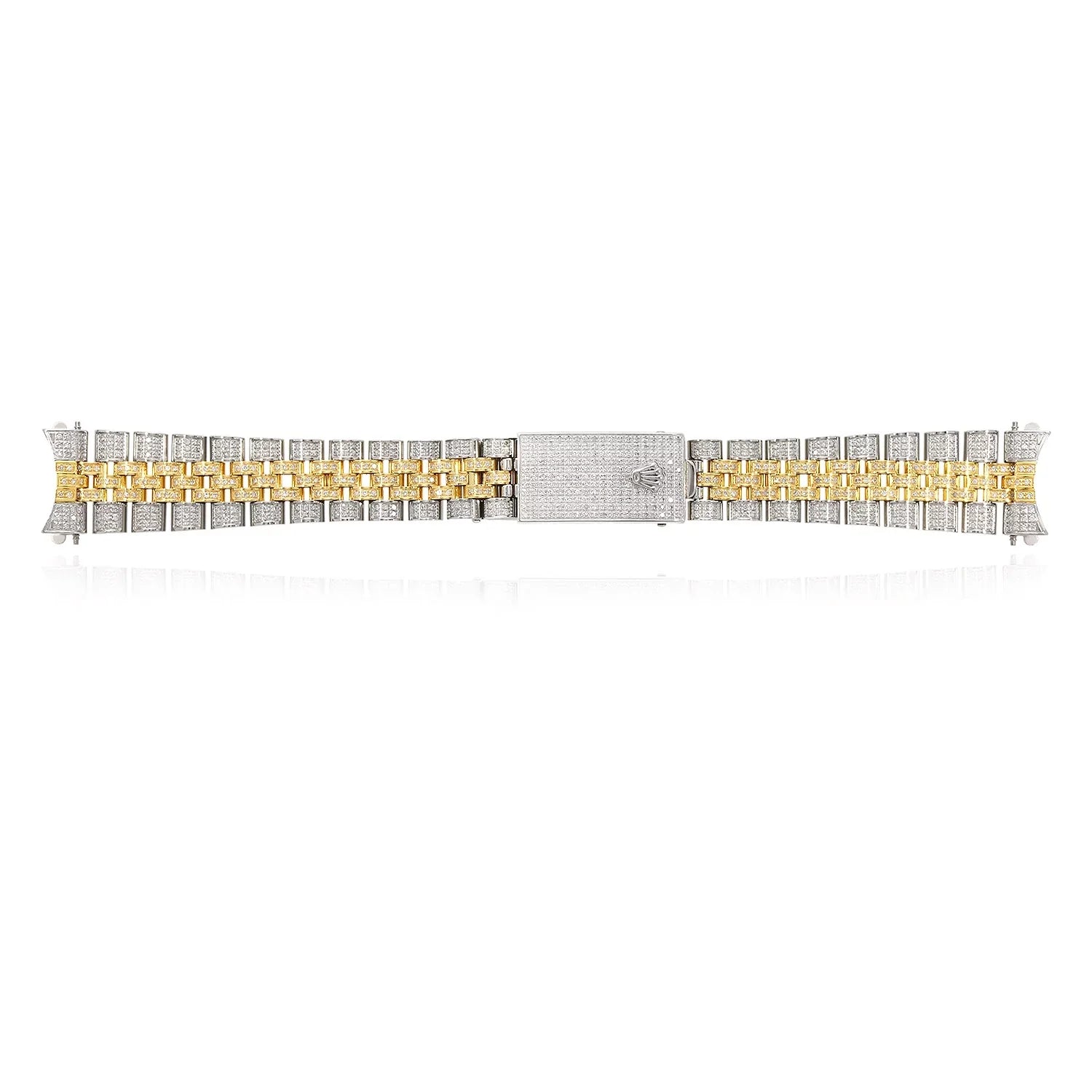 Rolex Datejust 2-Tone Yellow 4CTW Natural Diamond Jubilee 31mm Watch Band