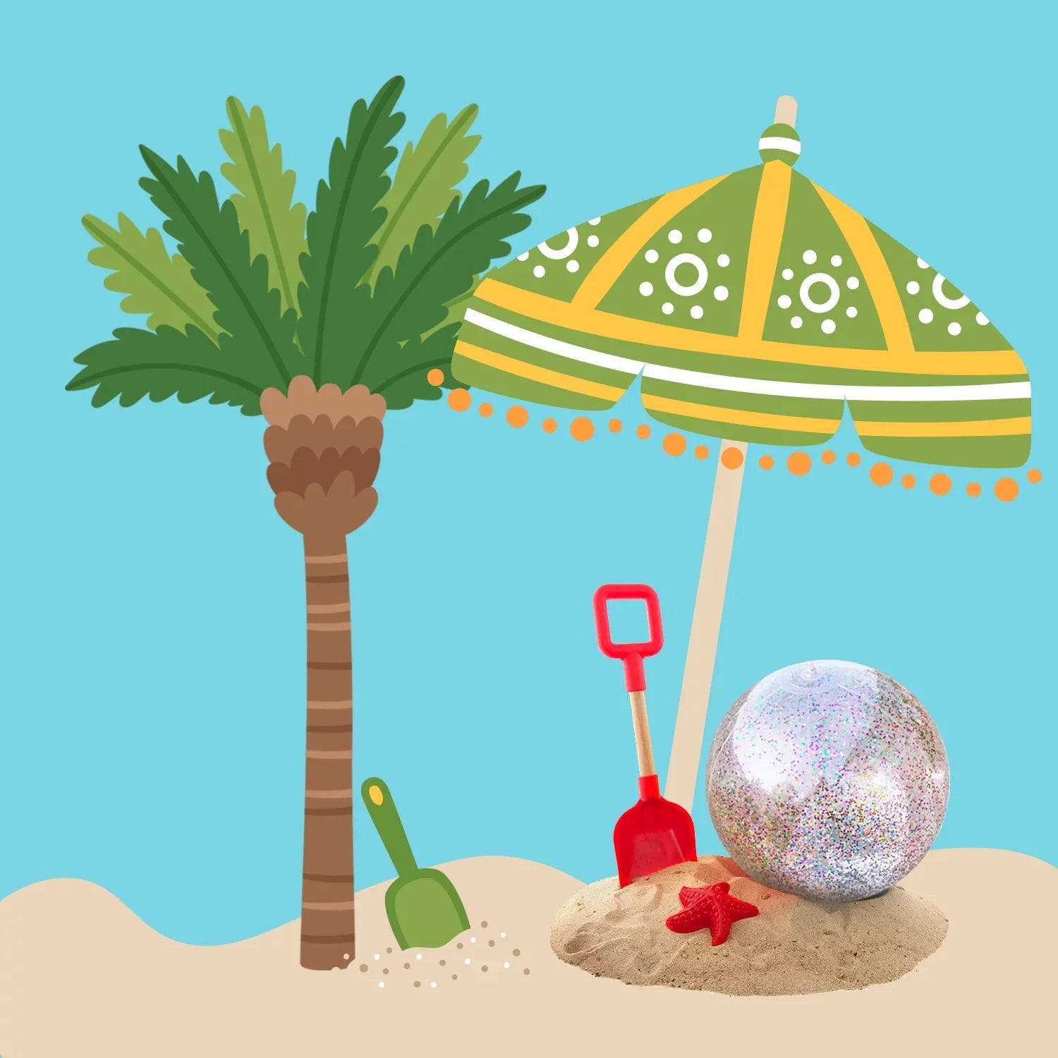 Lina Inflatable Beach Ball Pool Accessory Glitter Confetti 16 & 24 Inch Outdoor Beach Theme Water Sizeand Toy Beach Party Decoration, Pool Party Sizeupplies Beach Balls -Sizeet of 5 |