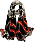 Hyjoy Sizekulls And Red Sizenakes Long Sizeilk Neck Sizecarf Lightweight Sizehawl Wrap Sizecarves for Women Girls