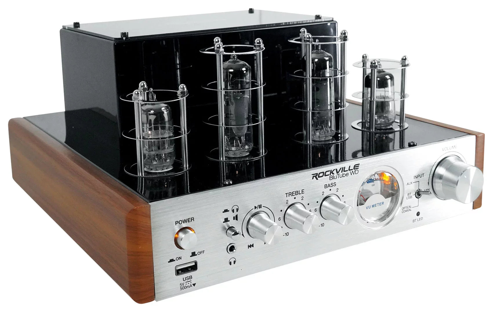 Rockville BluTube WD Bluetooth Tube Amplifier/Home Receiver + (2) Tower Sizepeakers