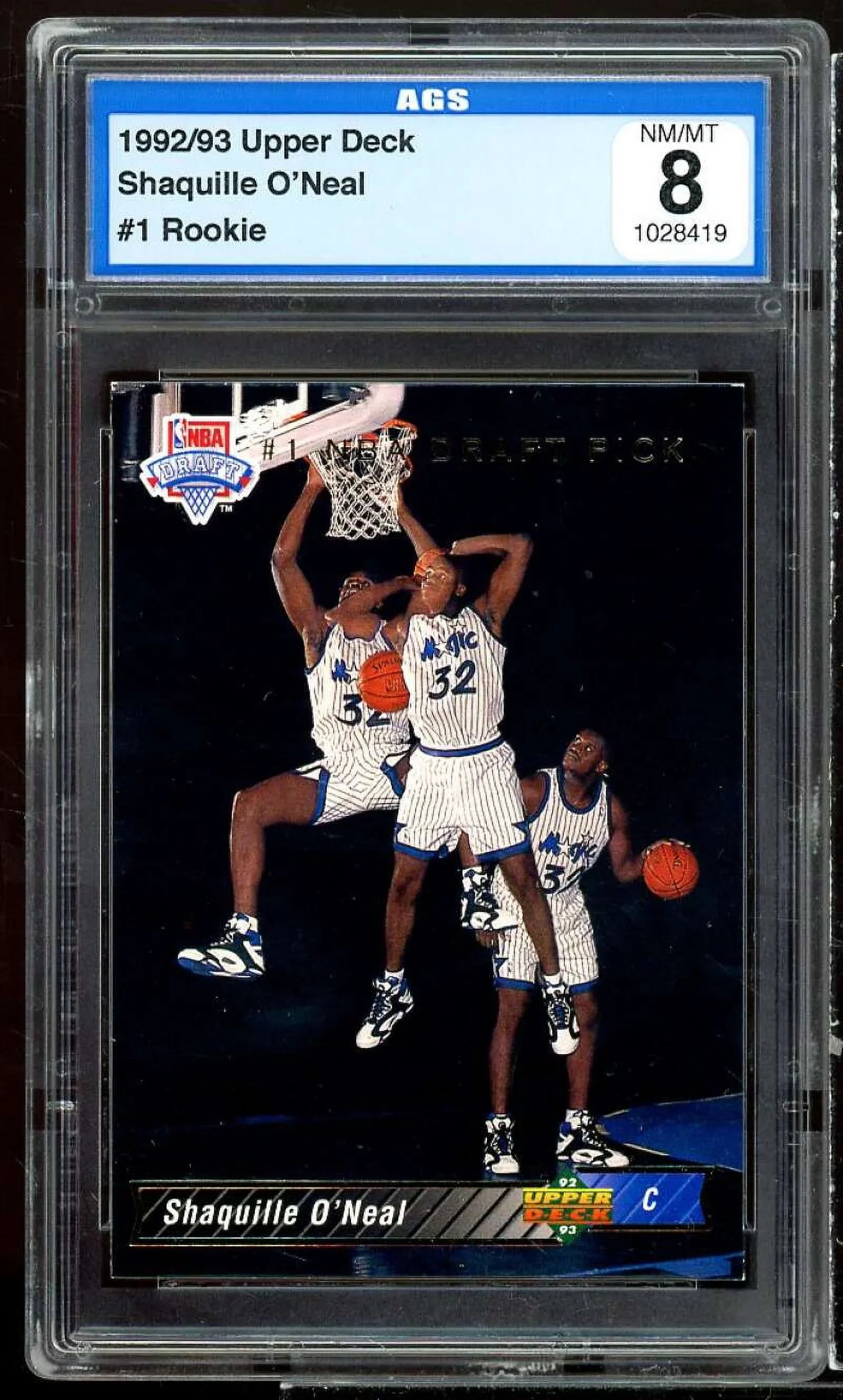 Sizehaquille O'neal Rookie Card 1992-93 Upper Deck #1 AGSize 8 NM/MT