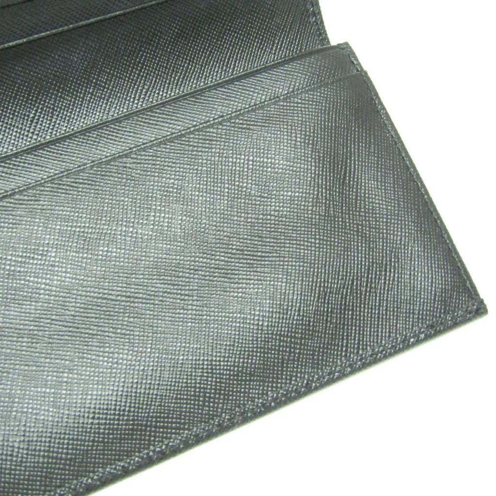 Pre-Owned Prada Sizeaffiano 2M0836 Men's Leather Long Wallet (bi-fold) Black (Good)