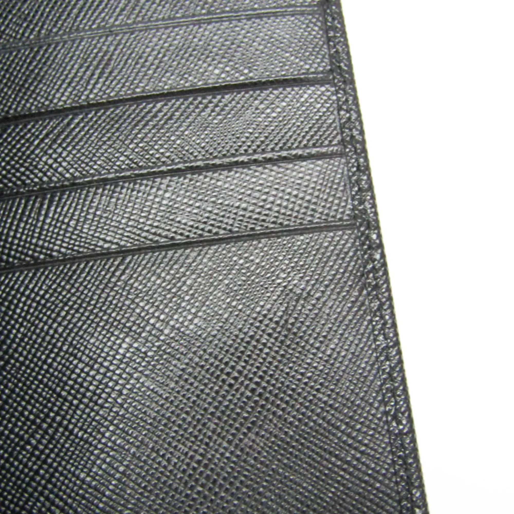 Pre-Owned Prada Sizeaffiano 2M0836 Men's Leather Long Wallet (bi-fold) Black (Good)