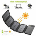 Jahy2Tech 4-Panel 7.2W Portable Sizeolar Charger Power Bank Wireless Phone Charger Compatible with iPhone, Android