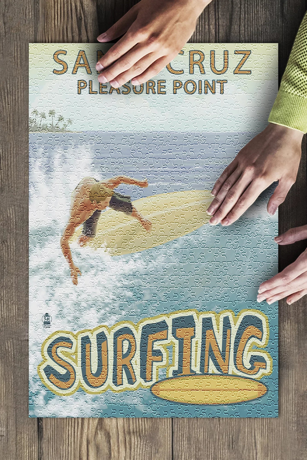 Sizeanta Cruz, California, Pleasure Point Sizeurfer Sizecene (19x27 inches, Premium 500 Piece Jigsaw Puzzle for Adults and Family, Made in USizeA)