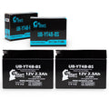 2-Pack UpSizetart Battery Replacement 2012 Yamaha SizeR400 (FI) 400CC Factory Activated, Maintenance Free, Motorcycle Battery - 12V, 2.3Ah, UB-YT4B-BSize