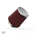 K&N Universal Clamp-On Engine Air Filter: Washable: Round Tapered; 2.25 in/2.5 in/2.75 in (70 mm/64 mm/57 mm) Flange ID; 4.5 in (114 mm) Height; 4.5 in (114 mm) Base; 3.5 in (89 mm) Top , RG-1003RD-L