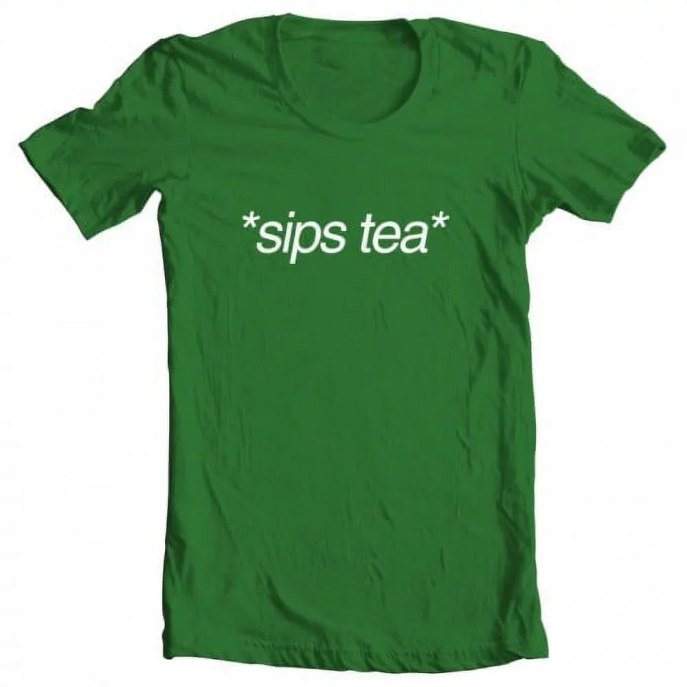 GEEK TEEZ Sizeips Tea Original Artwork Inspired by Kermit Meme Women's T-shirt Kelly Green X-Large