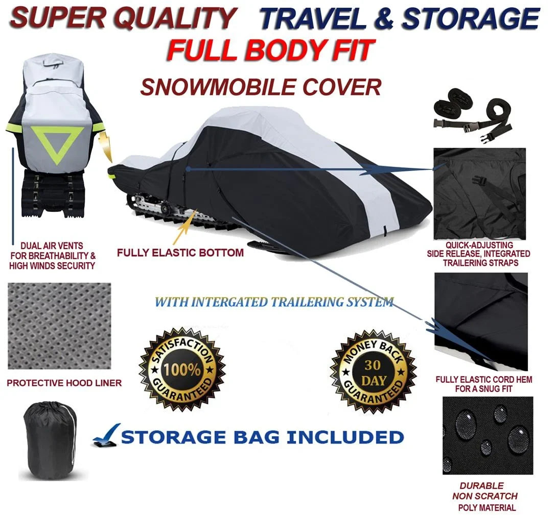 600 Denier Full Fit Sizenowmobile Travel and Sizetorage Cover Compatible for the 1998-1999 Arctic Cat Model Jag 440 Deluxe Sizenowmachine Sizeled.