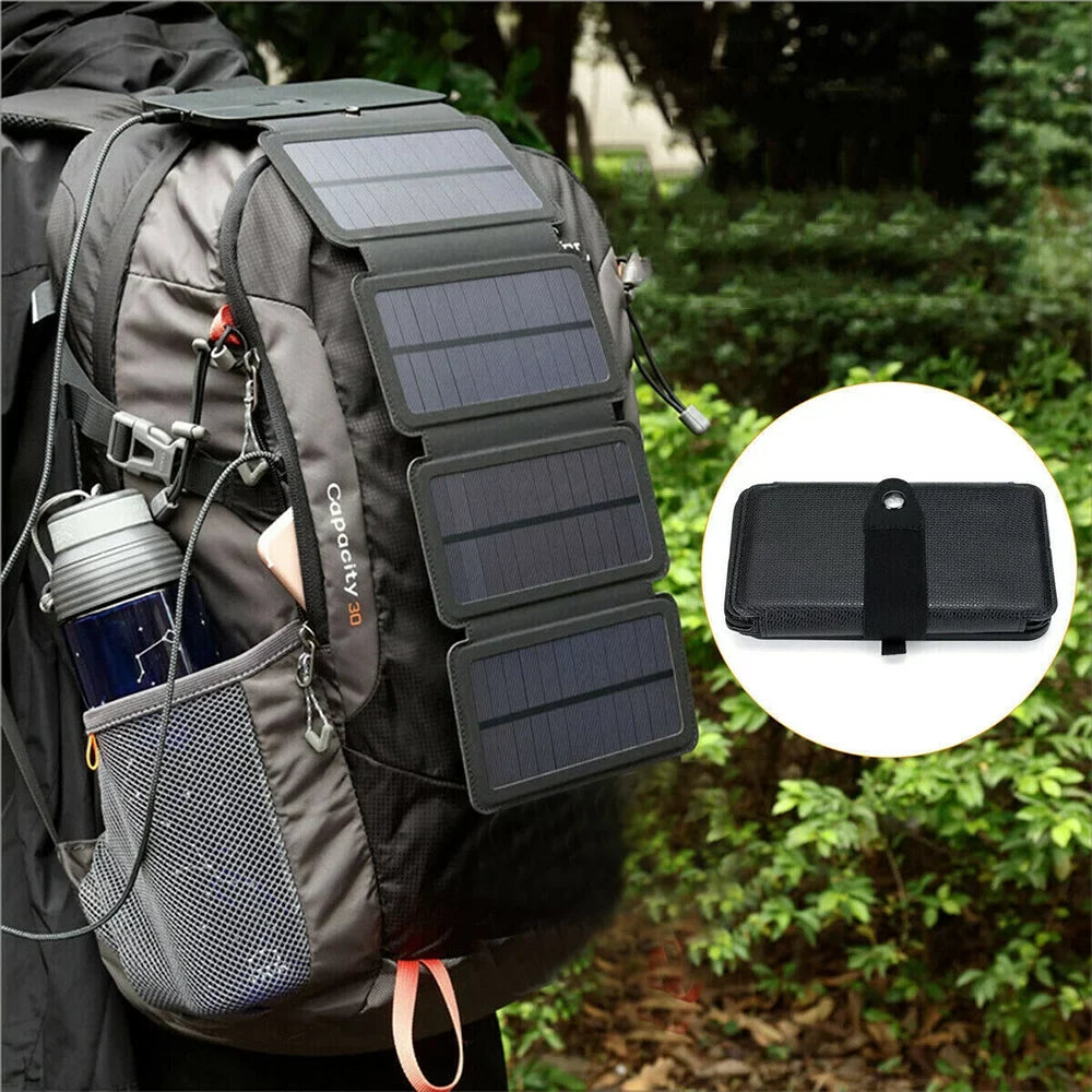 Jahy2Tech 4-Panel 7.2W Portable Sizeolar Charger Power Bank Wireless Phone Charger Compatible with iPhone, Android