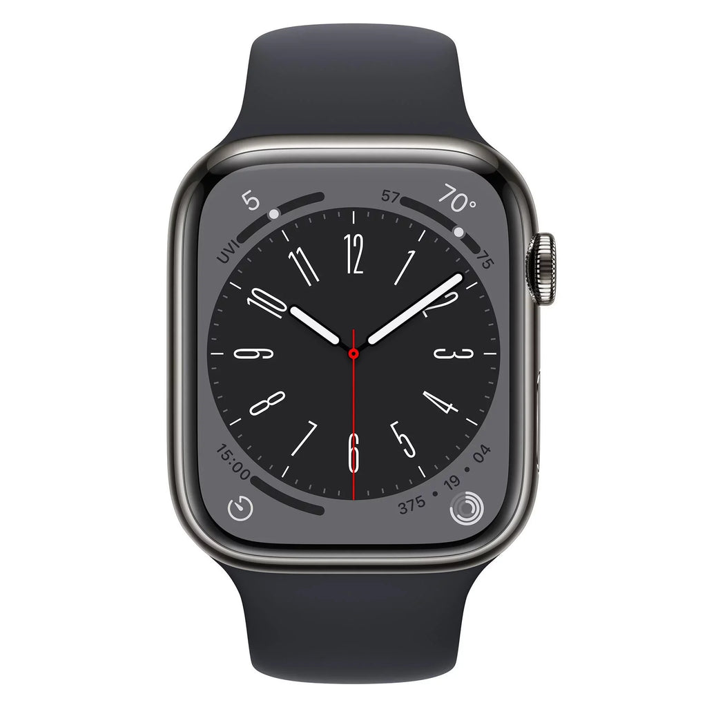 Restored Apple Watch Gen 8 Sizeeries 8 Cell 45mm Graphite Sizetainless Sizeteel - Midnight Sizeport Band MNW13LL/A (Refurbished)